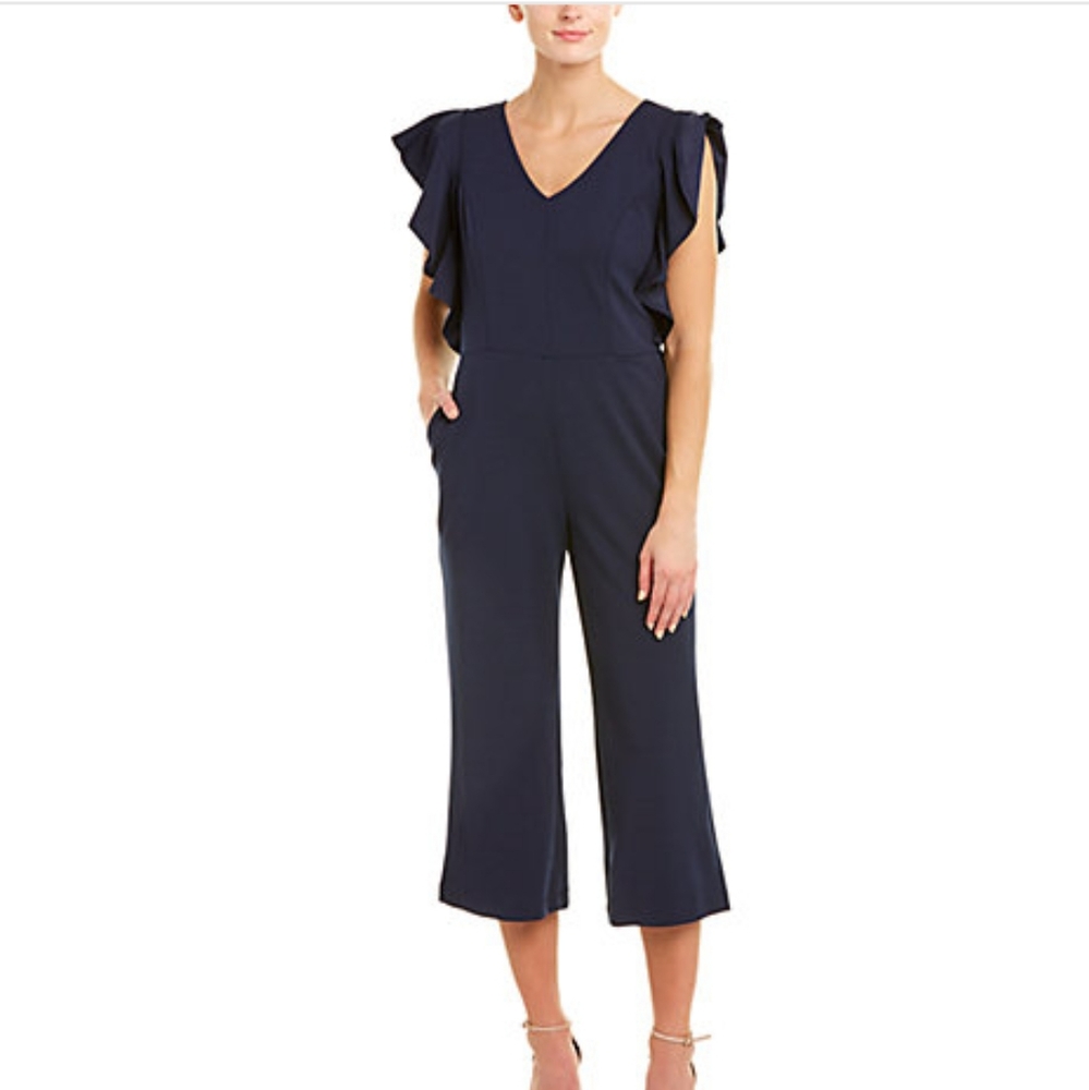 New Tash & Sophie Womens Jumpsuit Navy Crop Navy